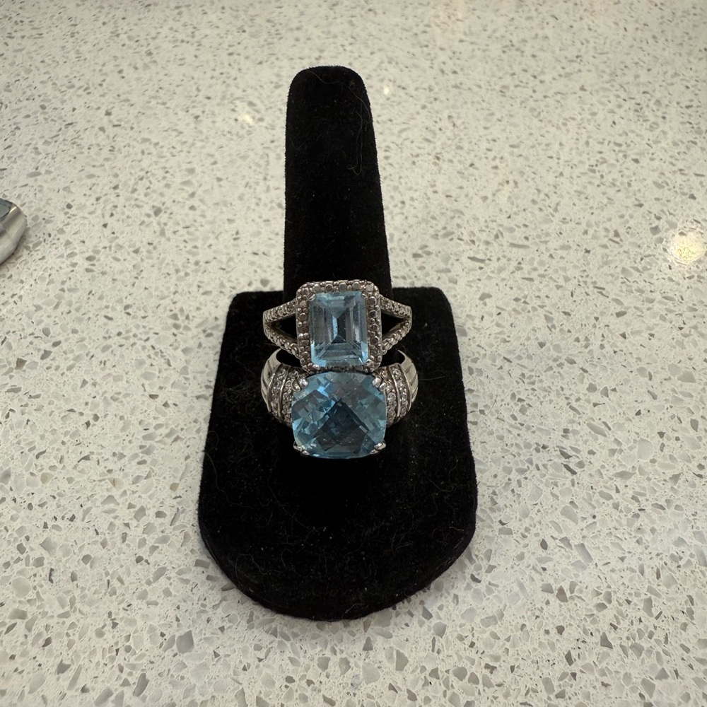 Natural Blue Topaz Rings